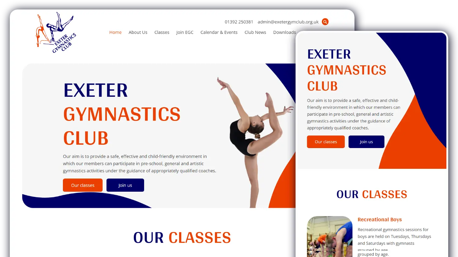 Exeter Gymnastics Club - Website by Blaze