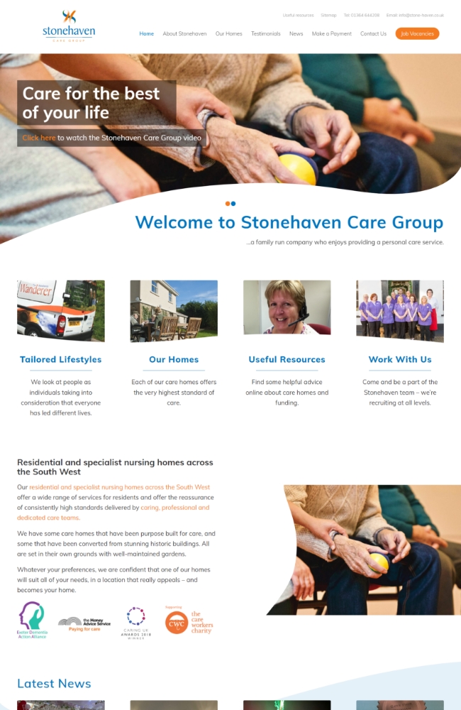 Stonehaven Care Group website home page