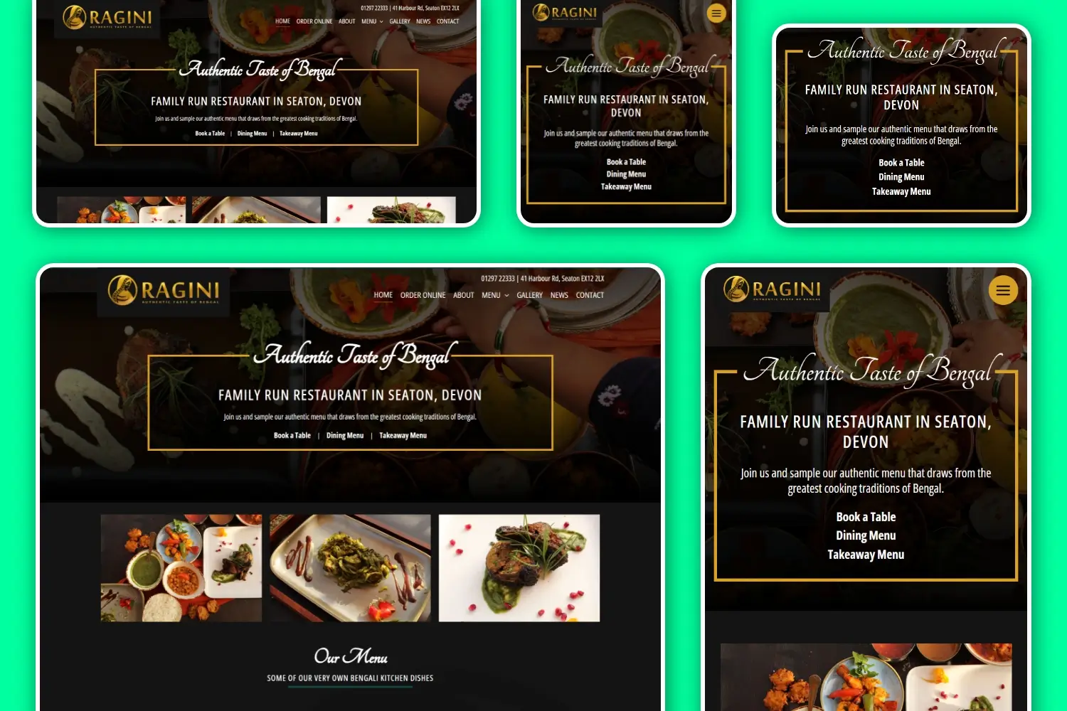 Understanding responsive websites and the benefits: Example Indian Restaurant