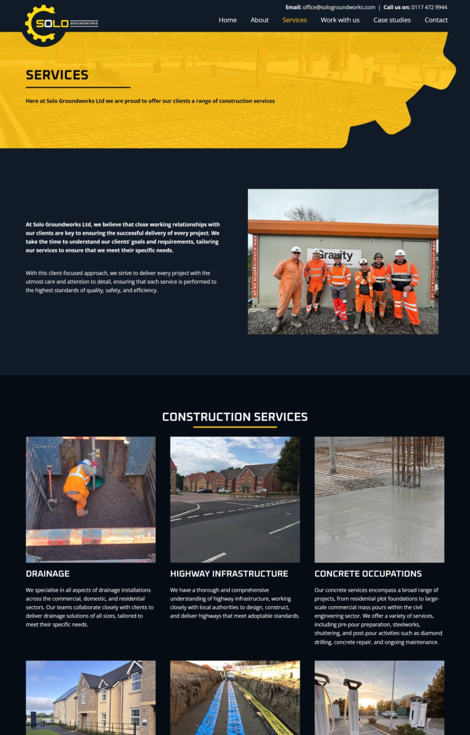 Solo Groundworks Services Web Page