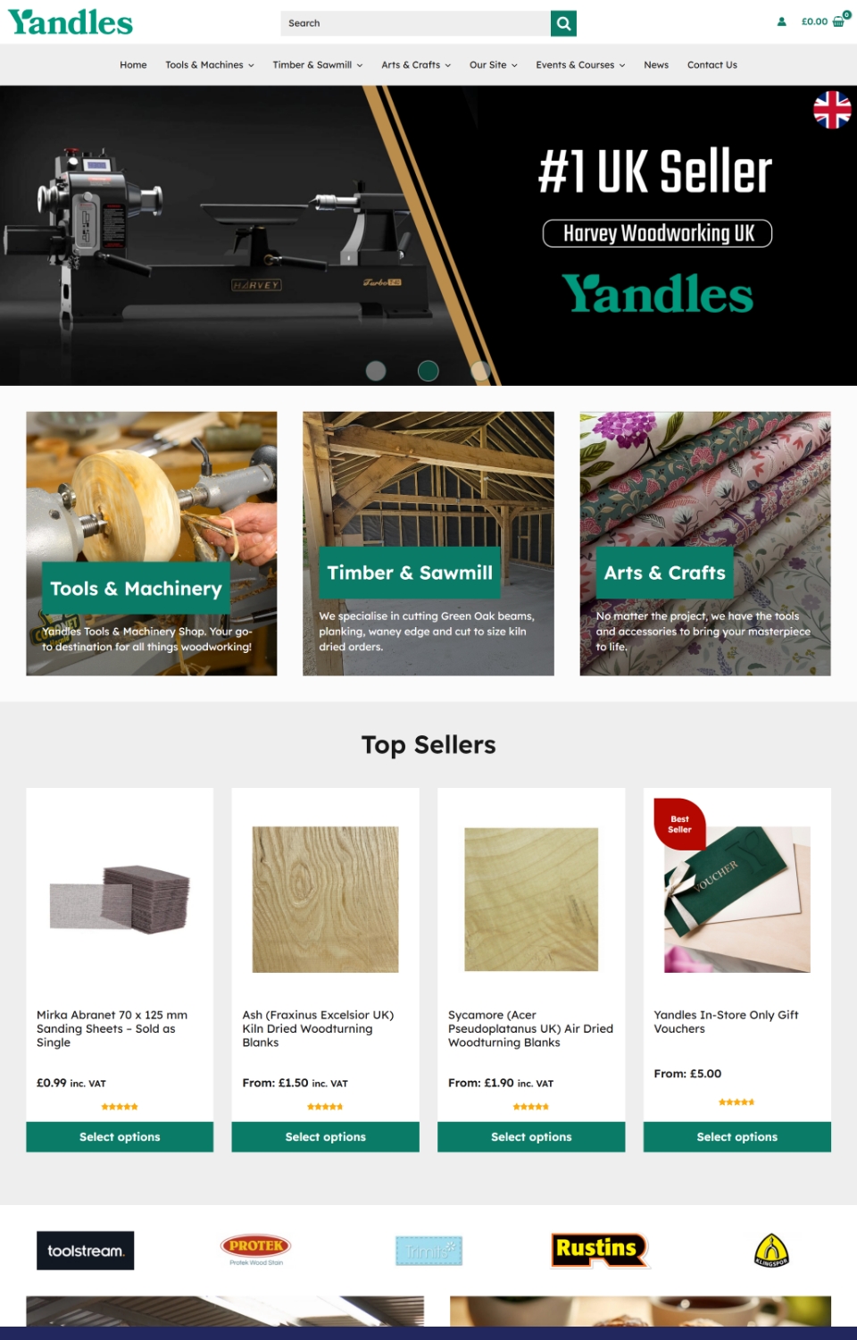 Yandles Ecommerce Website